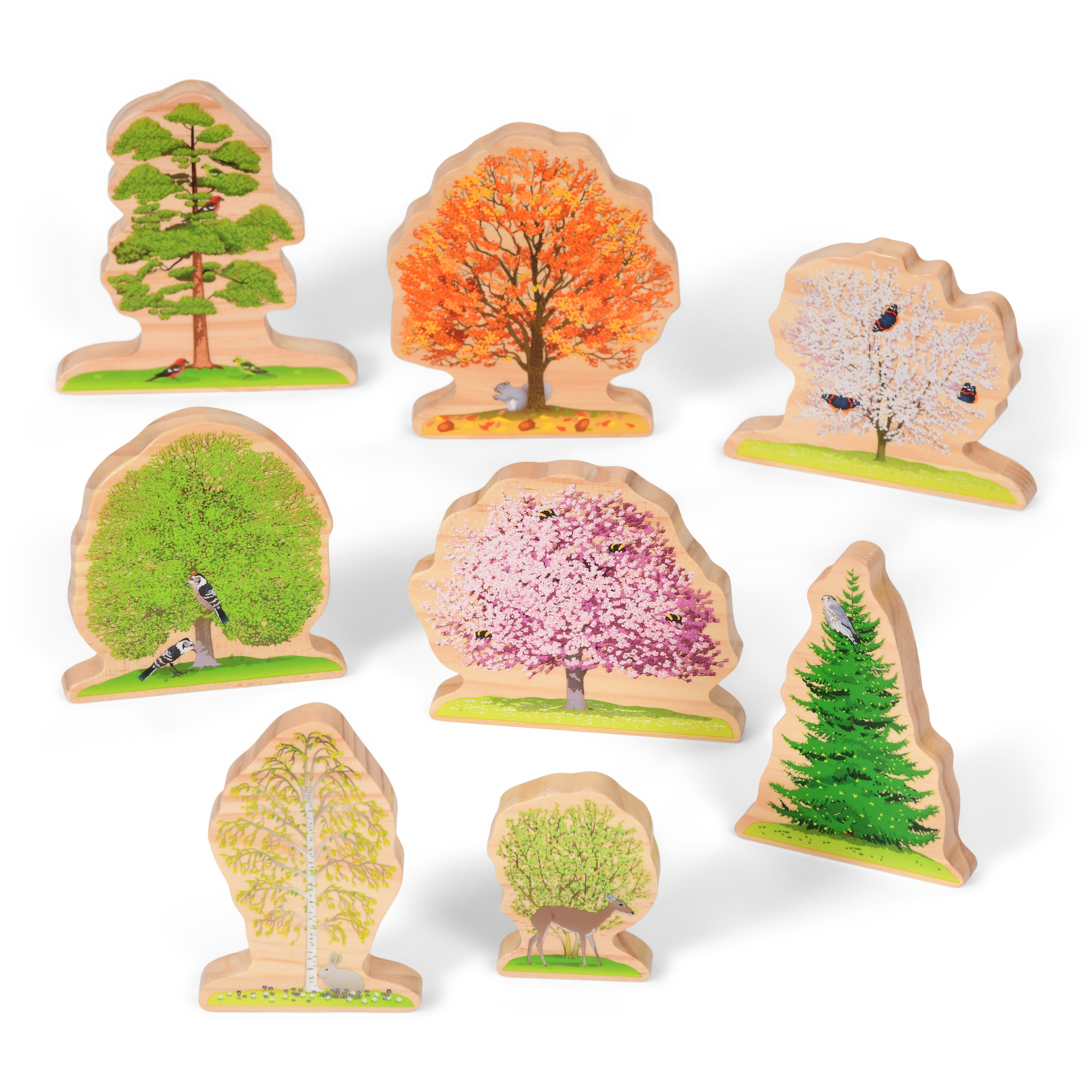 Set of Wooden Four Seasons Trees